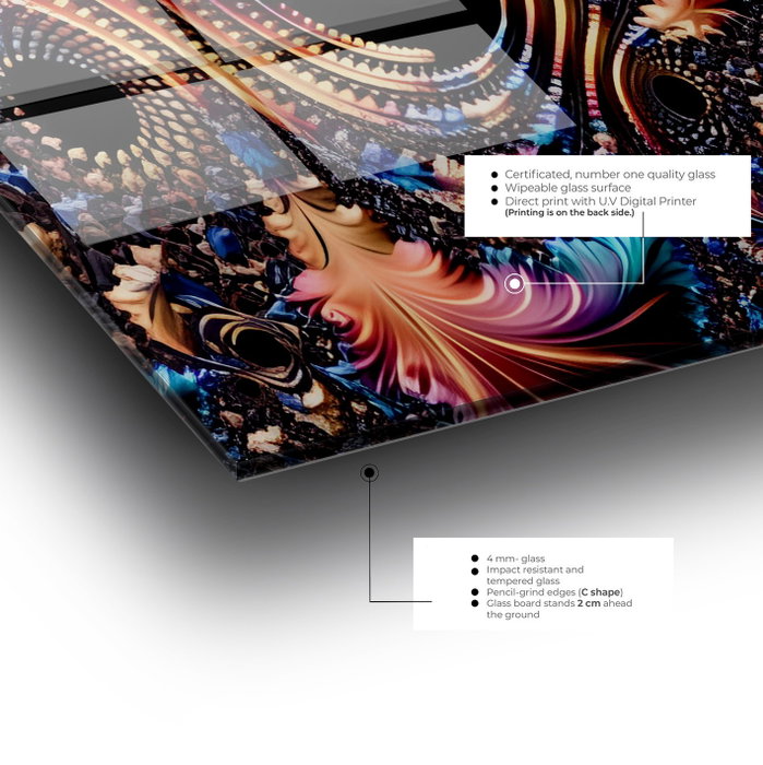 Wallity Pintura Decorativa de Vidrio Templado Multicolor 70 x 100 cm Wallity Pintura Decorativa de Vidrio Templado Multicolor 70 x 100 cm